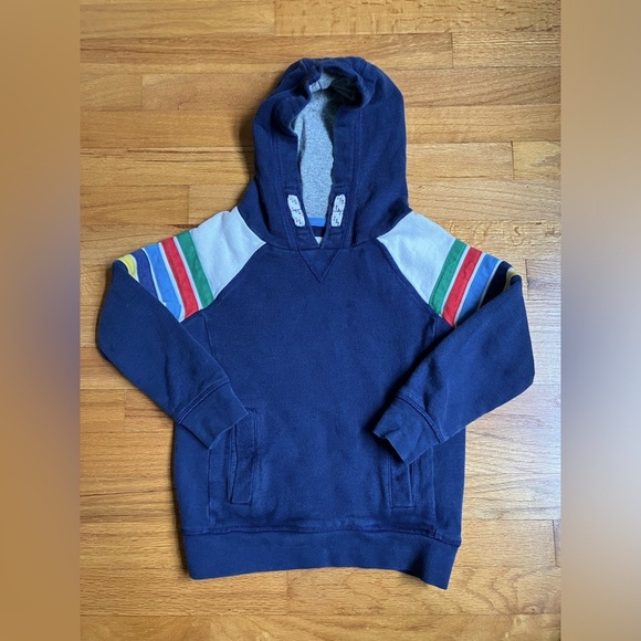 Mini Boden hooded pullover sweatshirt - Kids' Size 4-5 - w/pockets & stripes - Picture 3 of 11